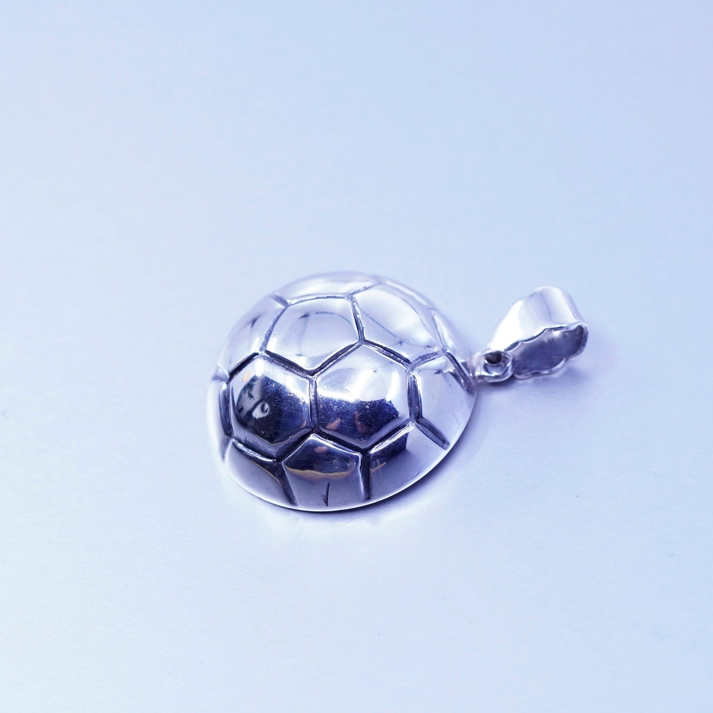 Vintage sterling 925 silver handmade football soccer pendant