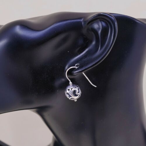 W0718 Silpada Sterling 925 Silver SIMPLE DELIGHT Filigree Bali Ball Earrings