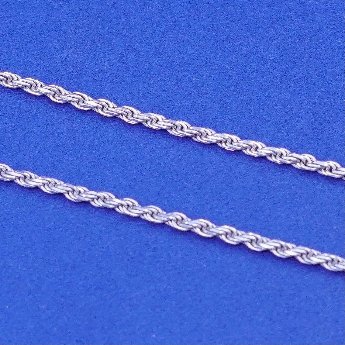 30”, 2mm, vintage Sterling silver handmade necklace, 925 rope chain