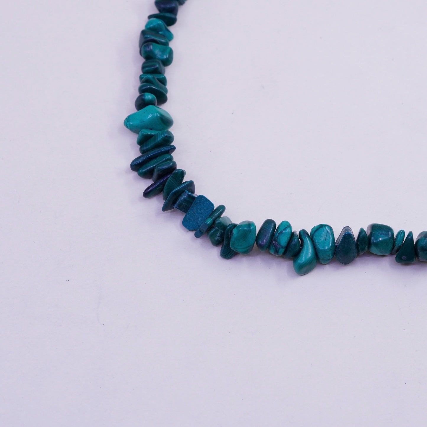 16”, Vintage malachite heishi handmade necklace