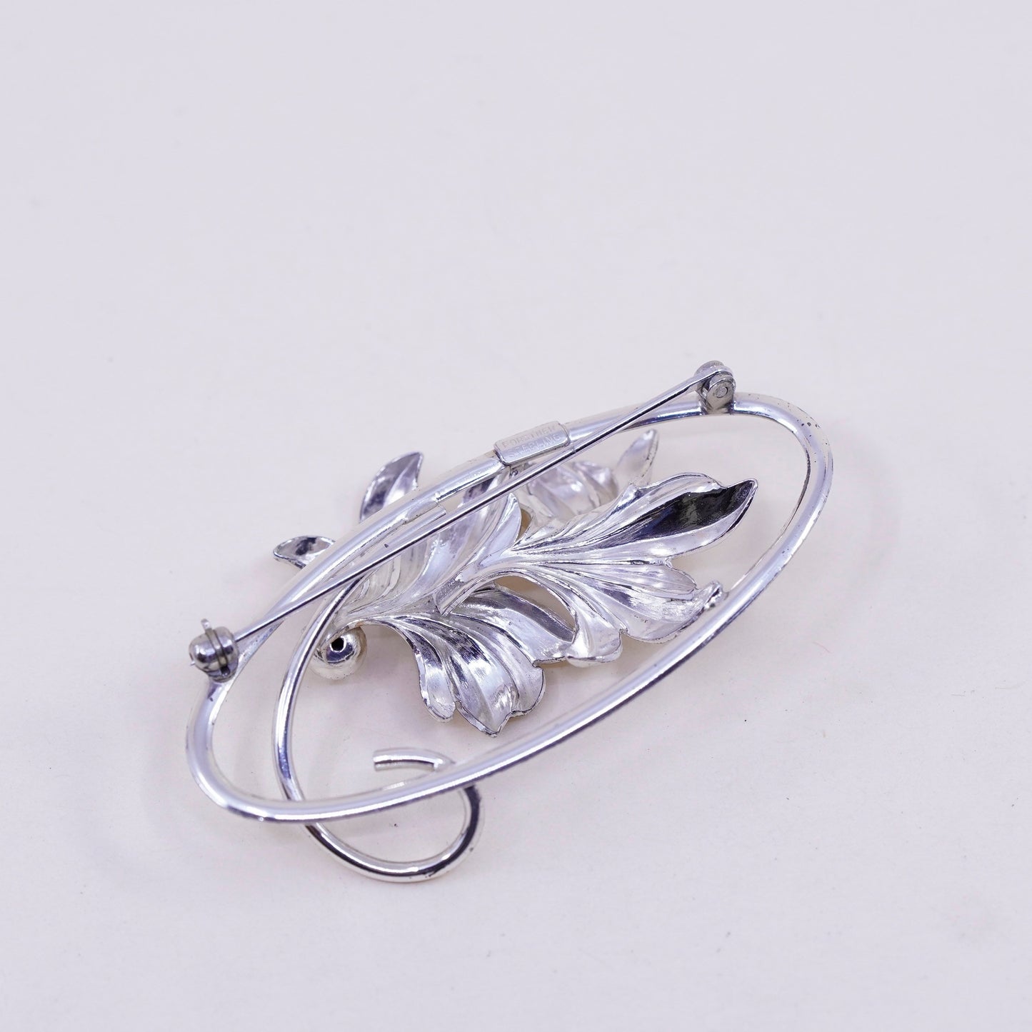 Vintage Forstner Sterling silver handmade brooch, 925 leaf pin