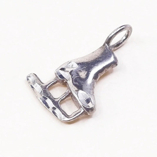 VTG Sterling silver handmade charm, 925 Holland skating shoe pendant