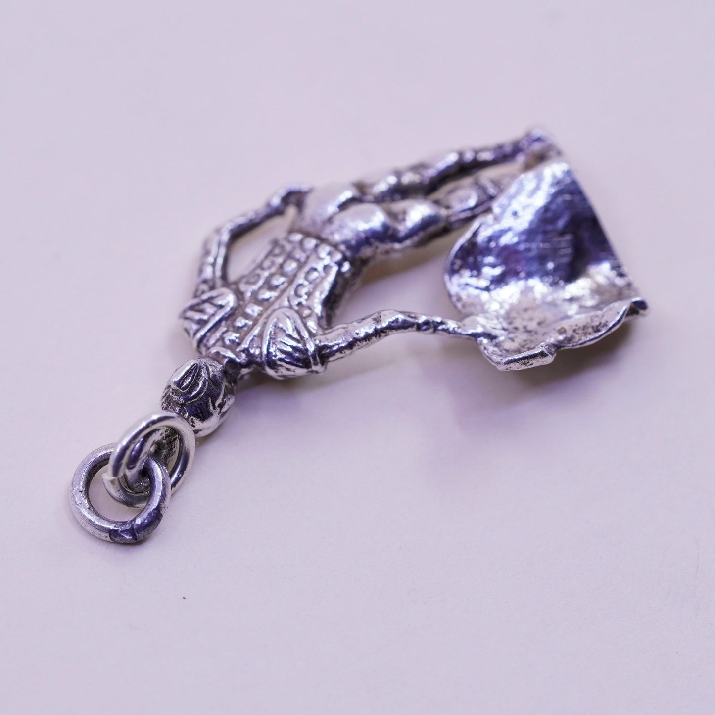 Vintage Sterling 925 silver handmade matador pendant charm