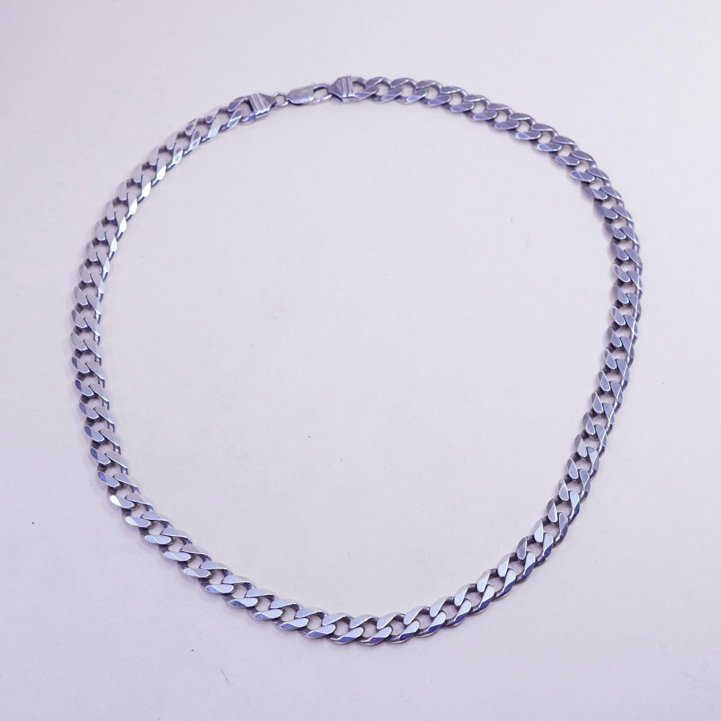 20” 10mm, vintage sterling silver necklace, men’s 925 curb rope chain