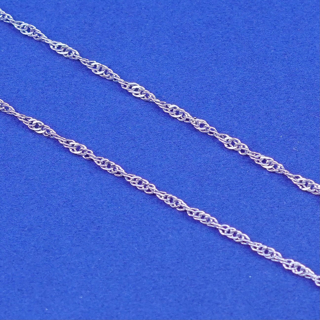 24”, 1.4mm, Sterling silver handmade necklace, 925 twisted curb link chain