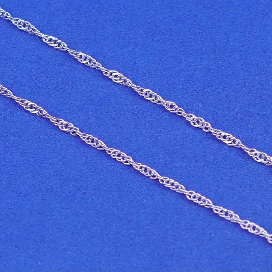 24”, 1.4mm, Sterling silver handmade necklace, 925 twisted curb link chain