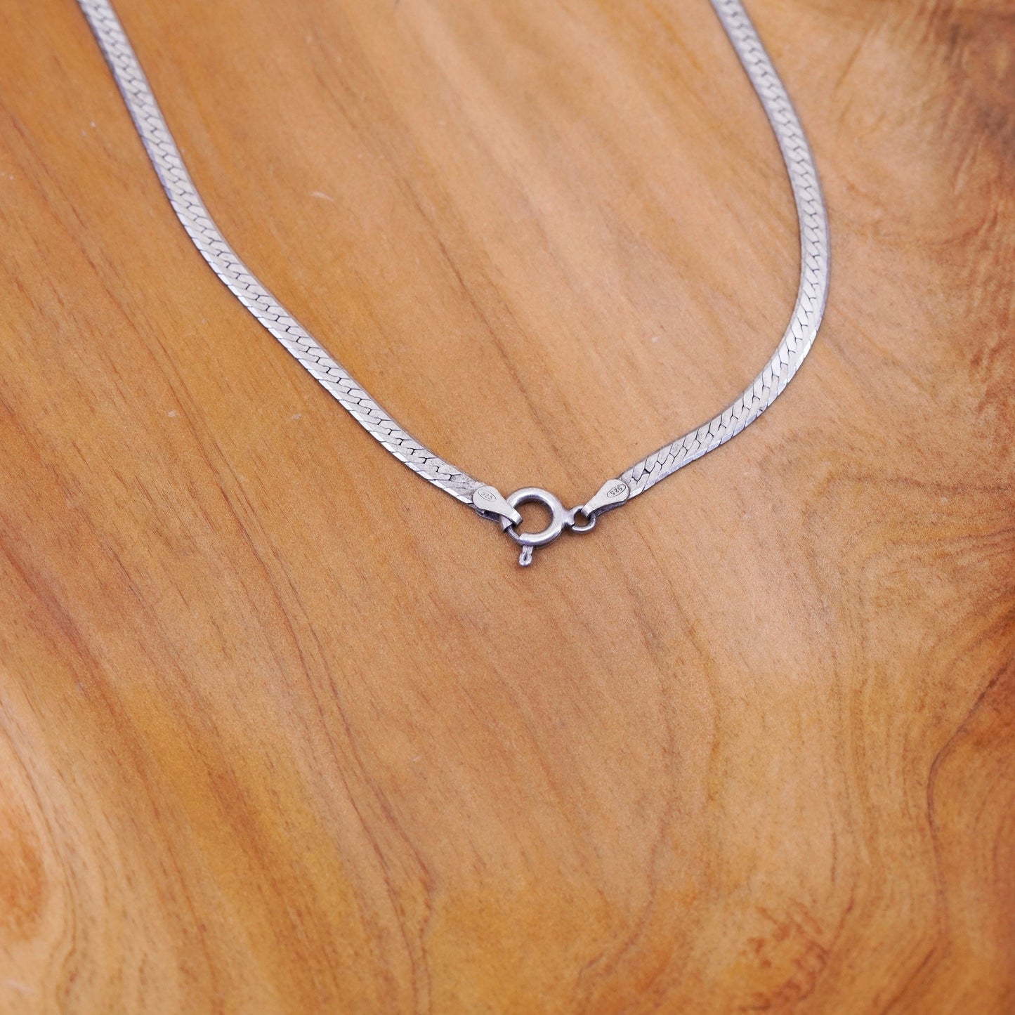 20”, 4mm, vintage Italian Sterling silver herringbone chain, 925 necklace