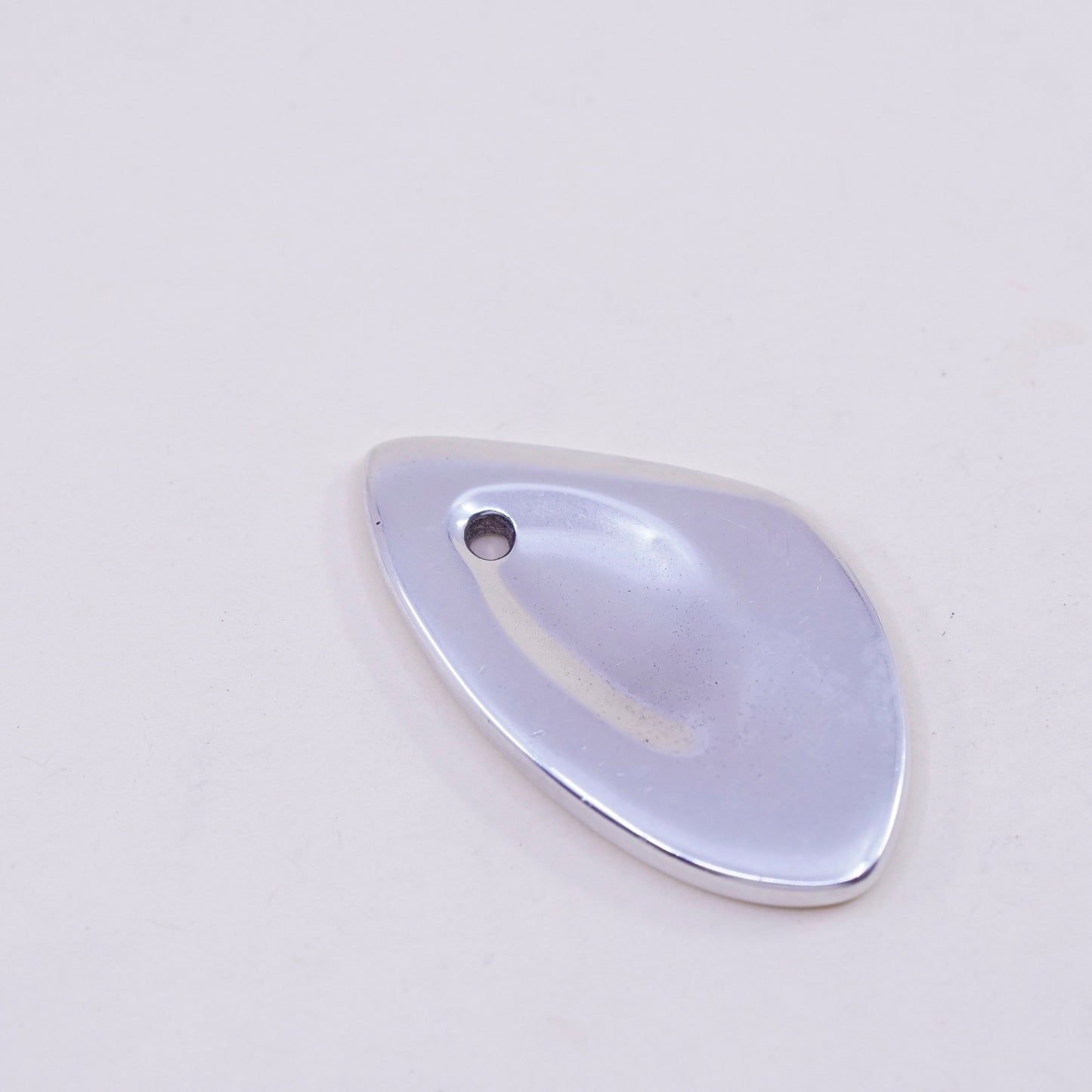 Vintage sterling silver handmade pendant, Modern 925 teardrop