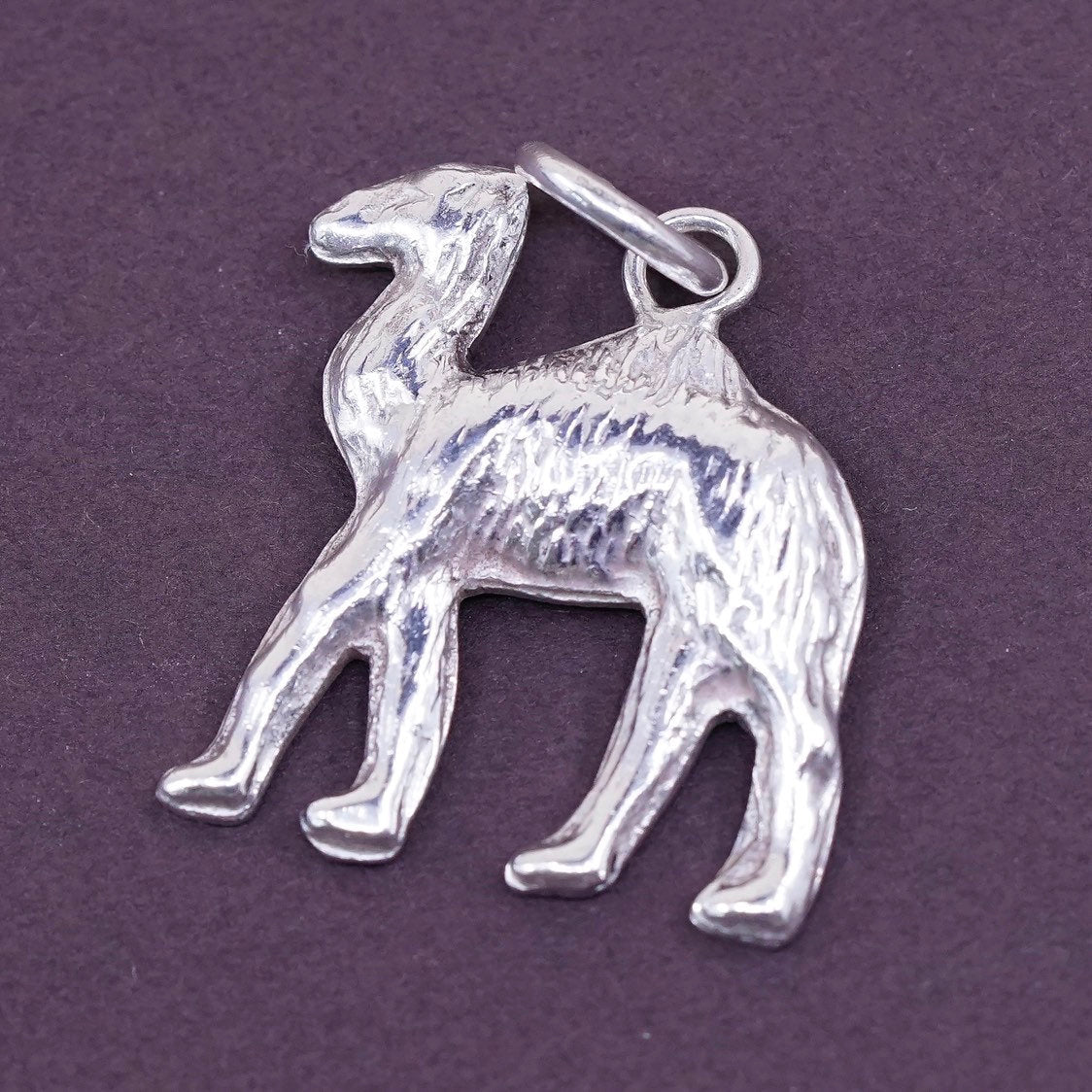 vtg Sterling silver handmade pendant, 925 silver camel pendant