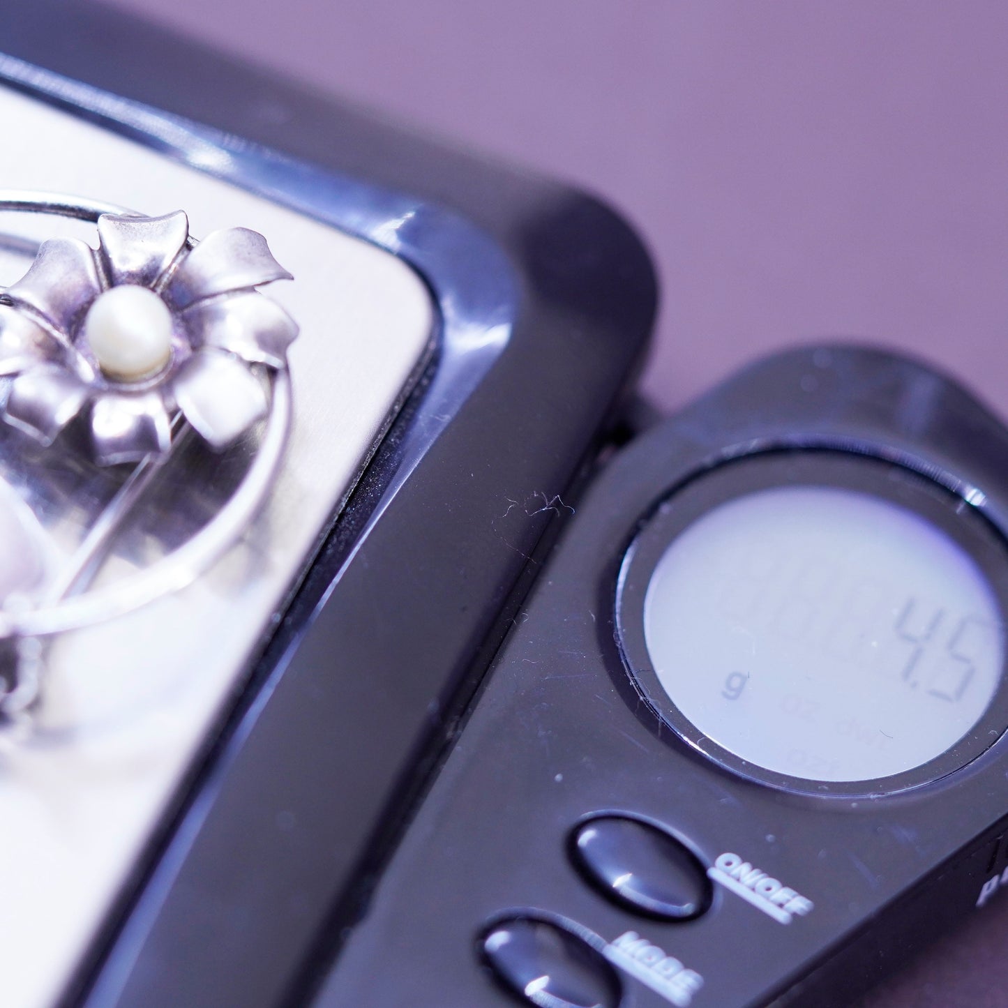 Vintage handmade sterling 925 silver flower brooch with pearl