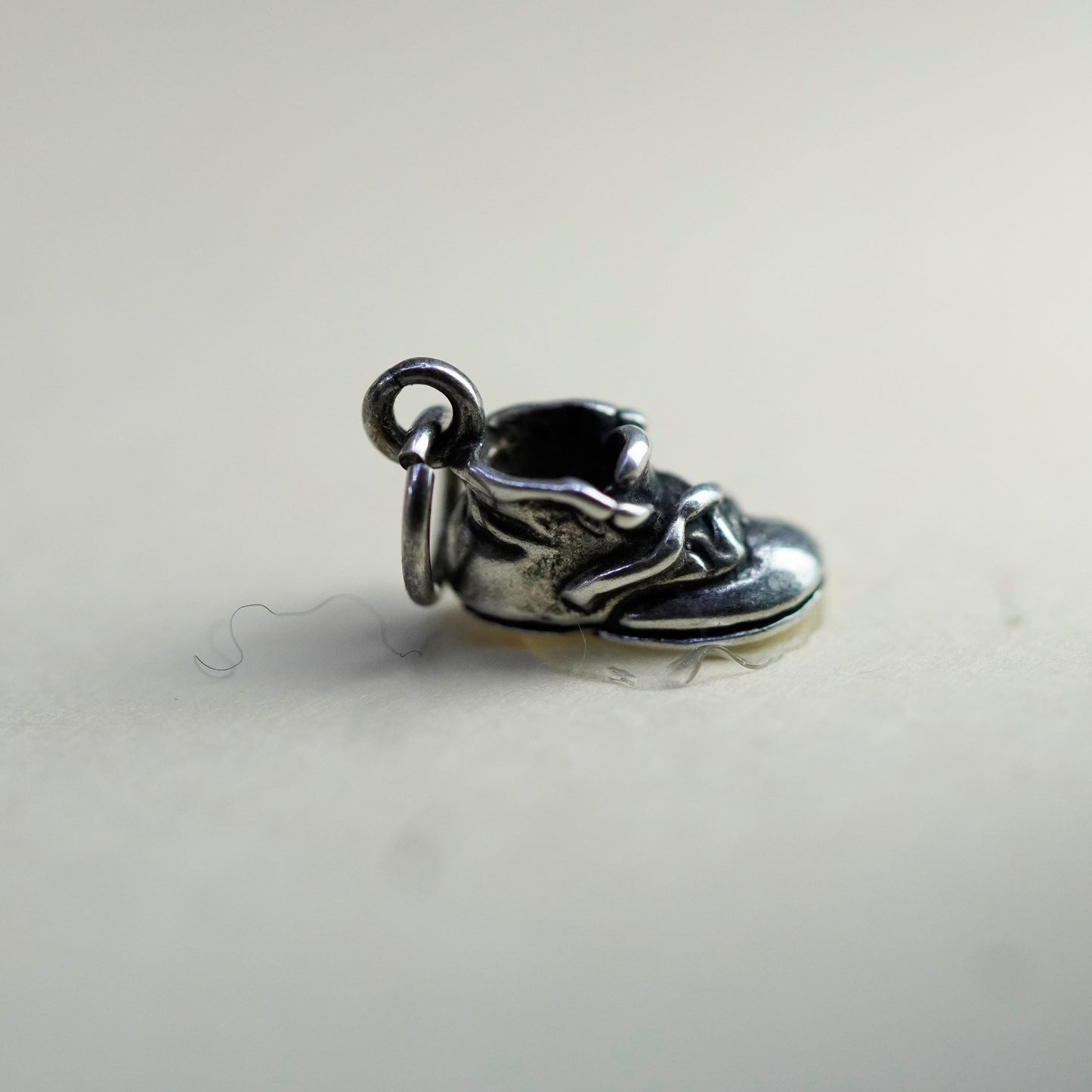 Vintage baby shoe sterling silver handmade pendant, 925 charm