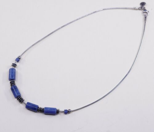 17”, Silpada Sterling Silver Blue Sodalite Snake Chain Choker Necklace N1087