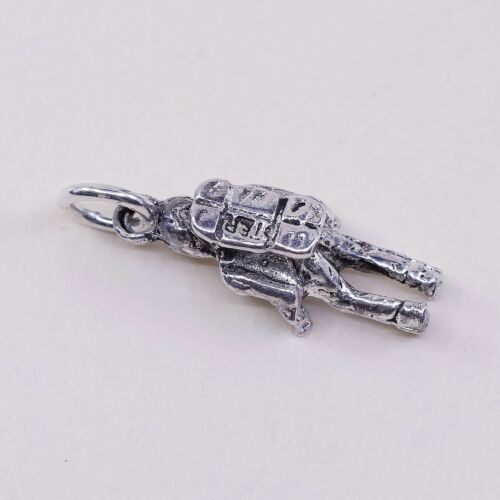 Vintage Sterling 925 Silver Handmade Pendant, Ocean Lover Diver Charm