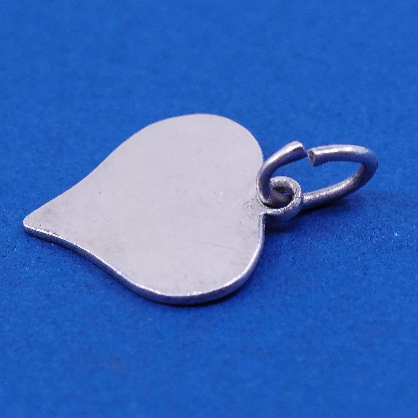 Vintage sterling silver handmade pendant, 925 heart charm, stamped 925