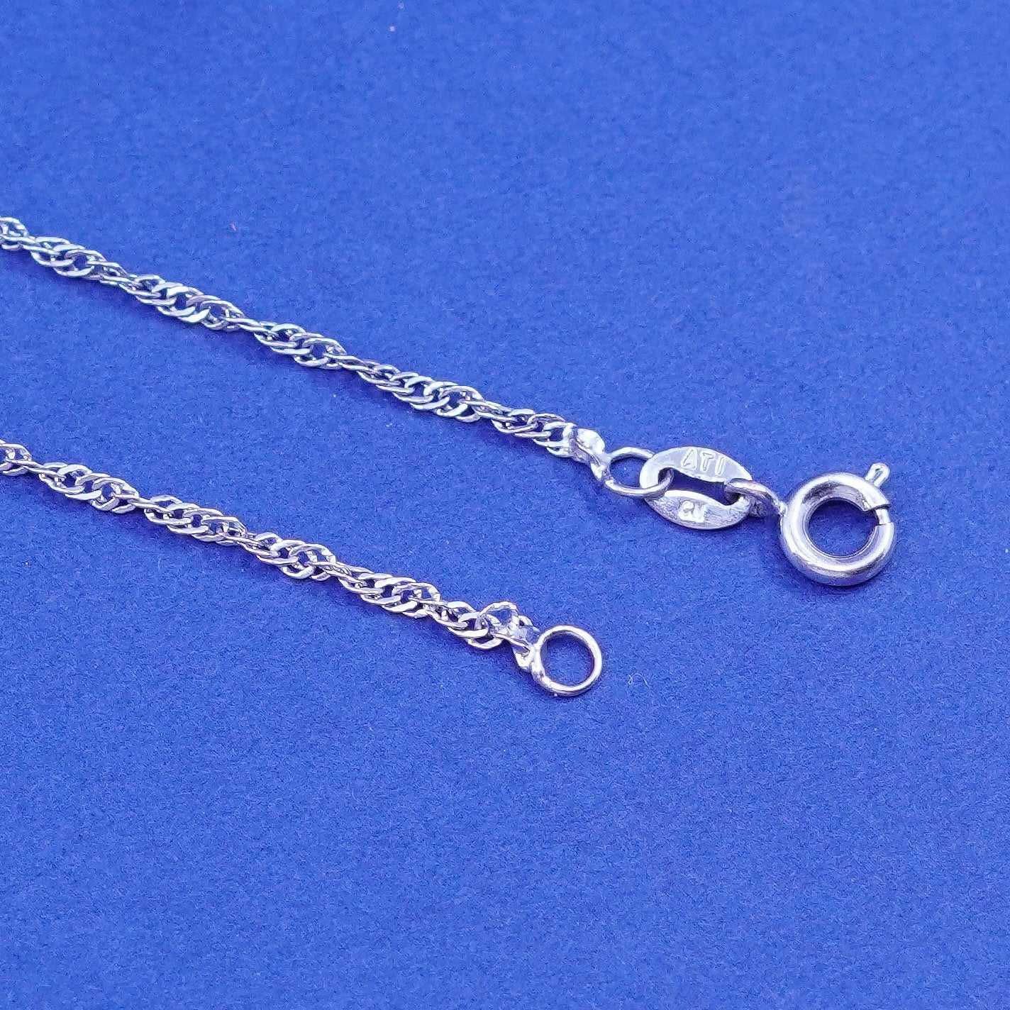 24”, 1.4mm, Sterling silver handmade necklace, 925 twisted curb link chain