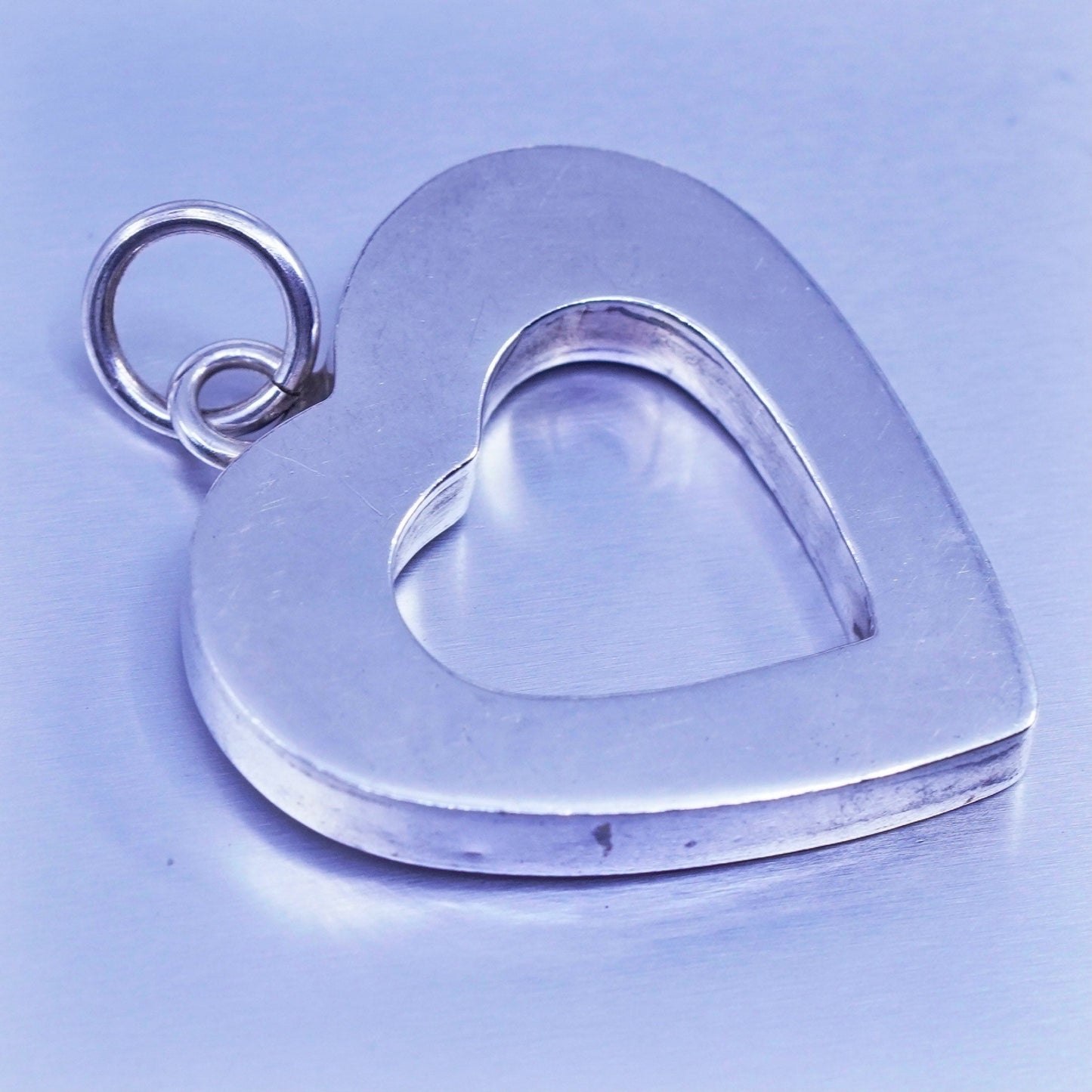 antique sterling 925 silver heart pendant