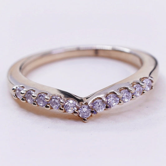 Size 5, vermeil rose gold over Sterling silver ring, 925 band cluster Cz