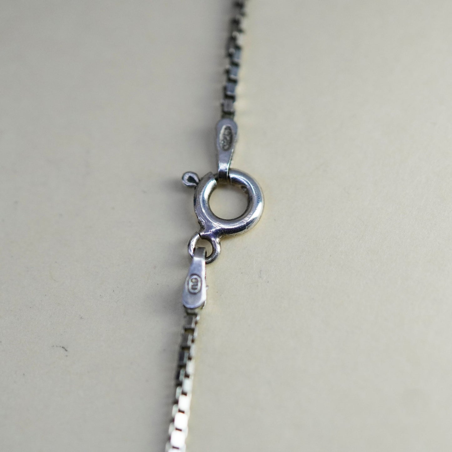 30”, 1.6mm, Vintage sterling silver Italy 925 box chain, necklace