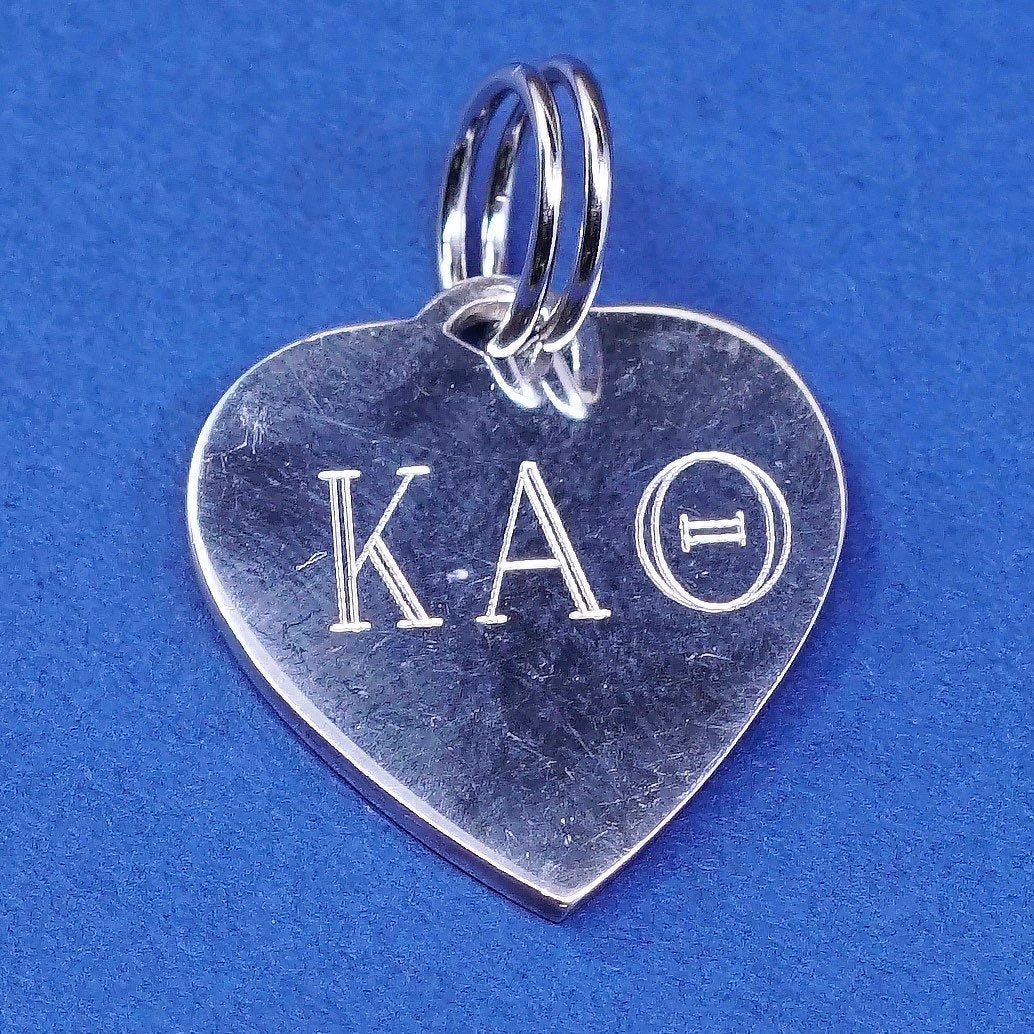 vtg sterling silver handmade pendant, 925 charm w/ laser monogram initial "KAO