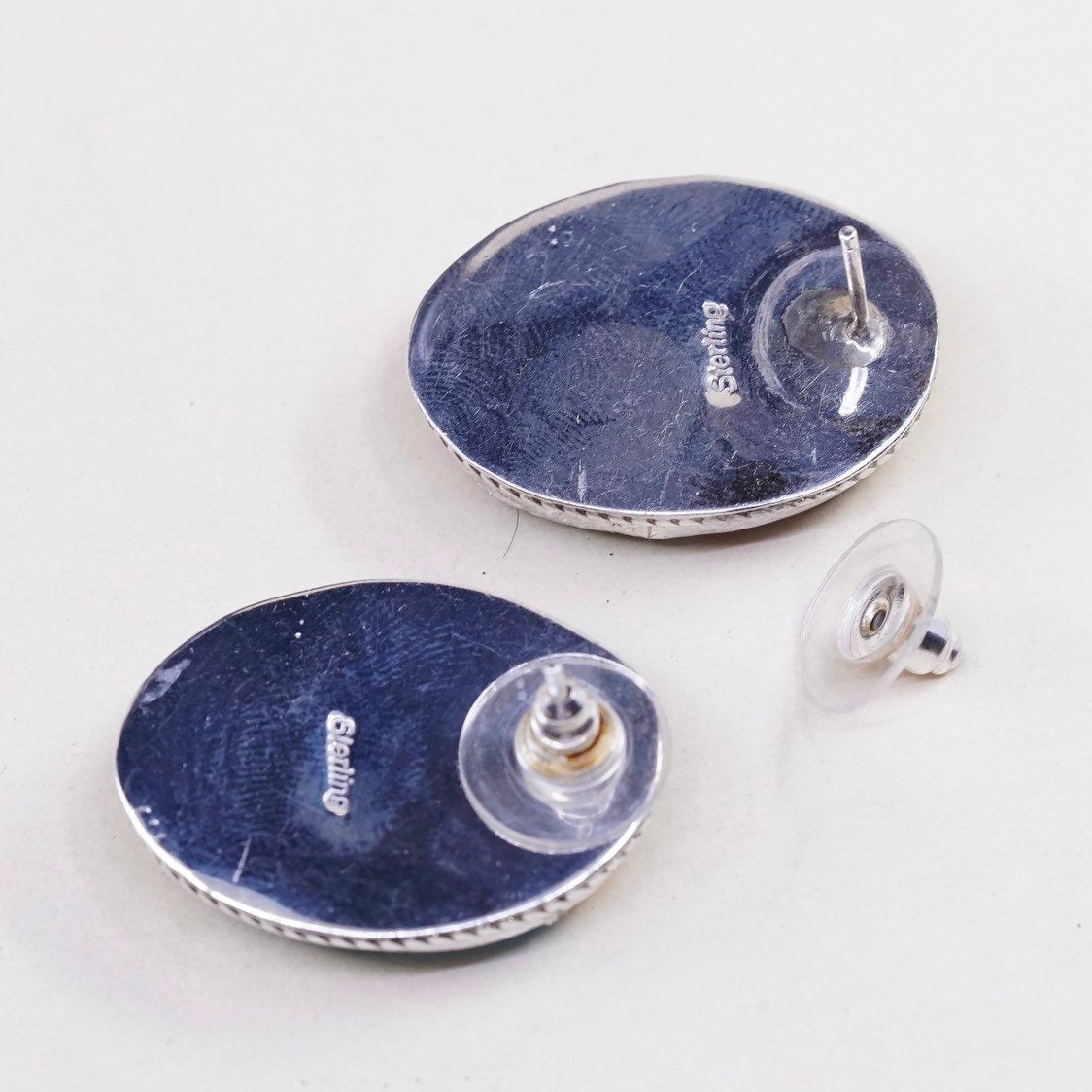 VTG Sterling silver handmade earrings, 925 studs w/ zuni studs