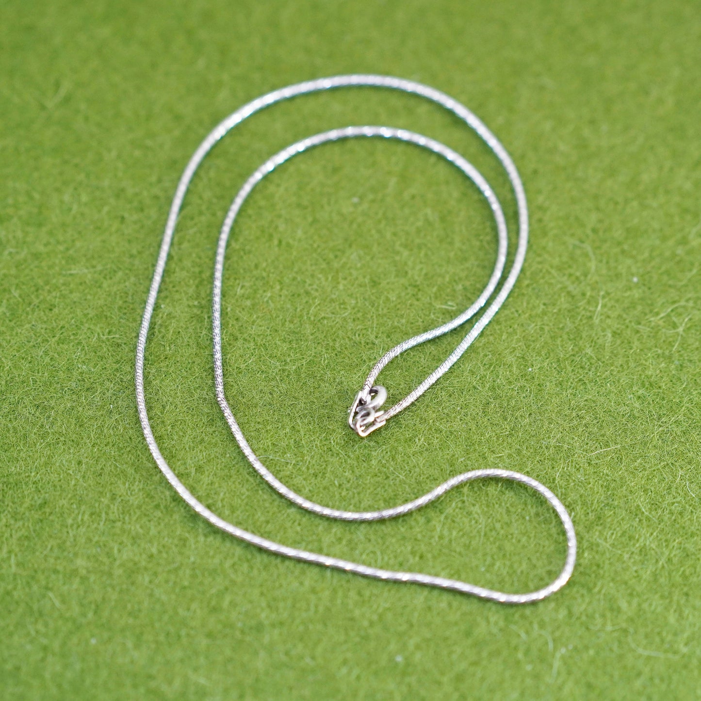 16”, 1mm, vintage sterling silver textured snake chain, 925 necklace