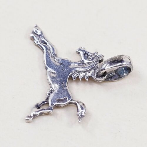 Vtg Handmade Sterling 925 silver Horse Pendant, Charm, Stamped 925