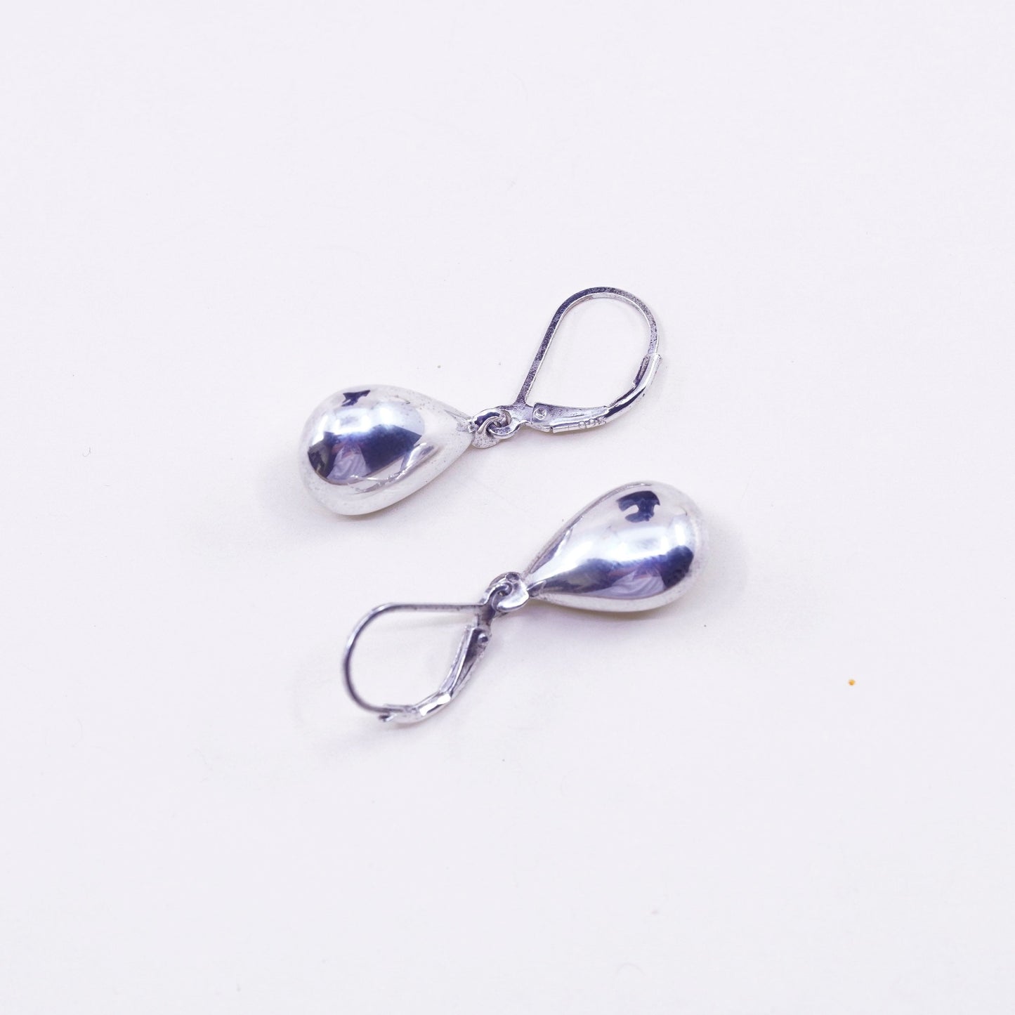 Vintage Sterling silver handmade earrings, 925 teardrop dangles