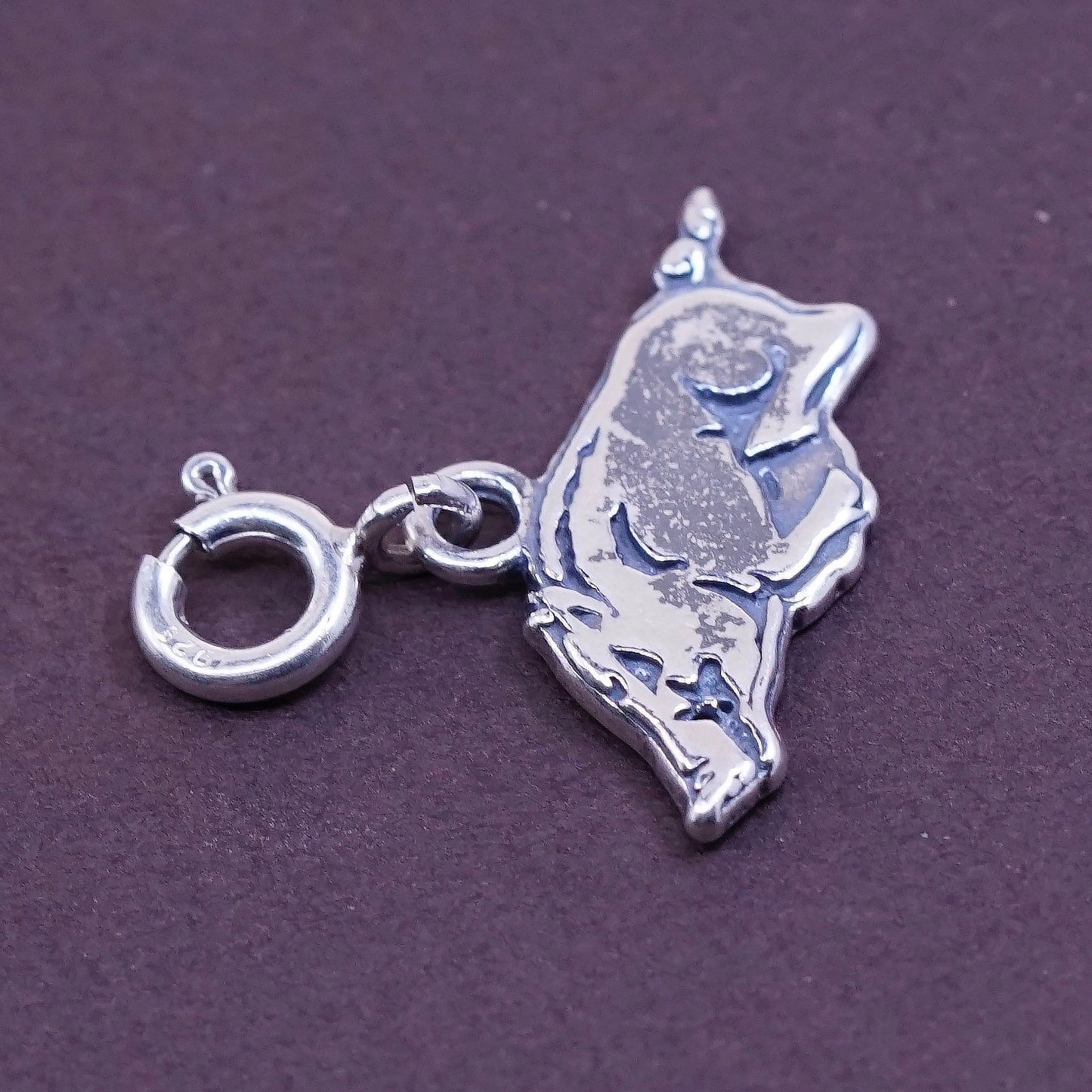 vtg Duacans Sterling silver handmade pendant, 925 wild pig charm