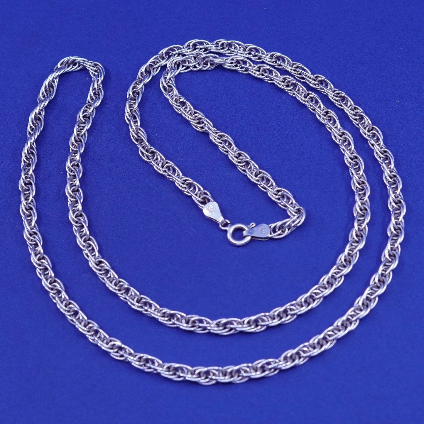 30”, vintage Italy milor Sterling silver handmade necklace, 925 Singapore chain