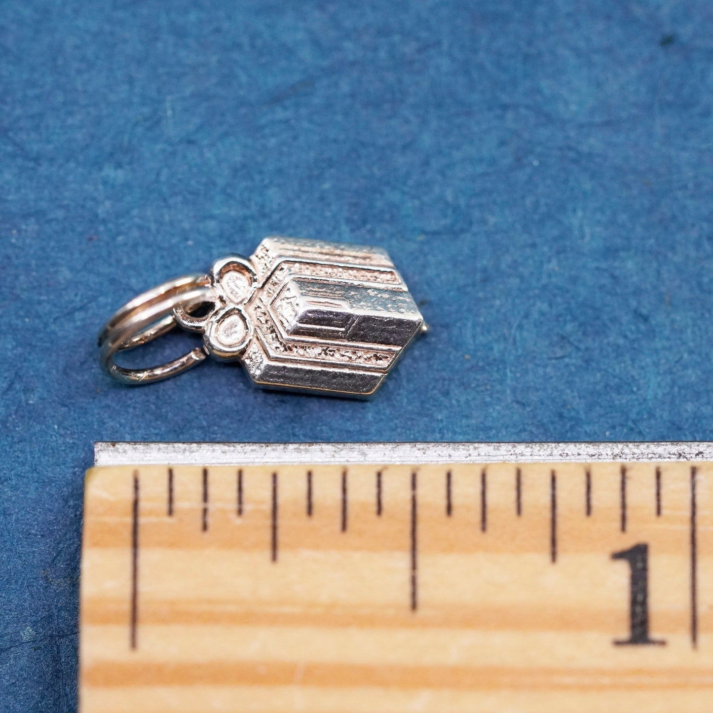 Vintage Sterling 925 silver handmade gift box charm pendant