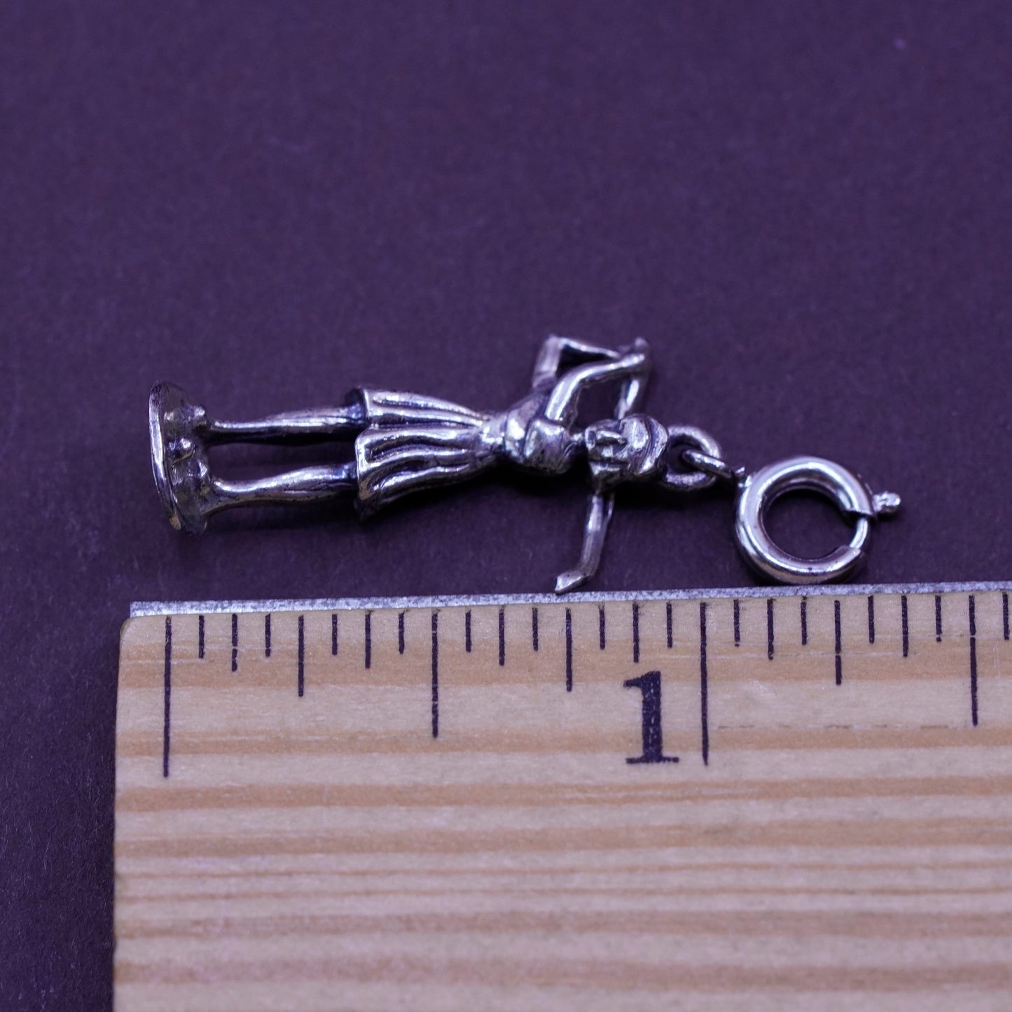 Vintage Sterling 925 silver handmade pendant female golfer charm