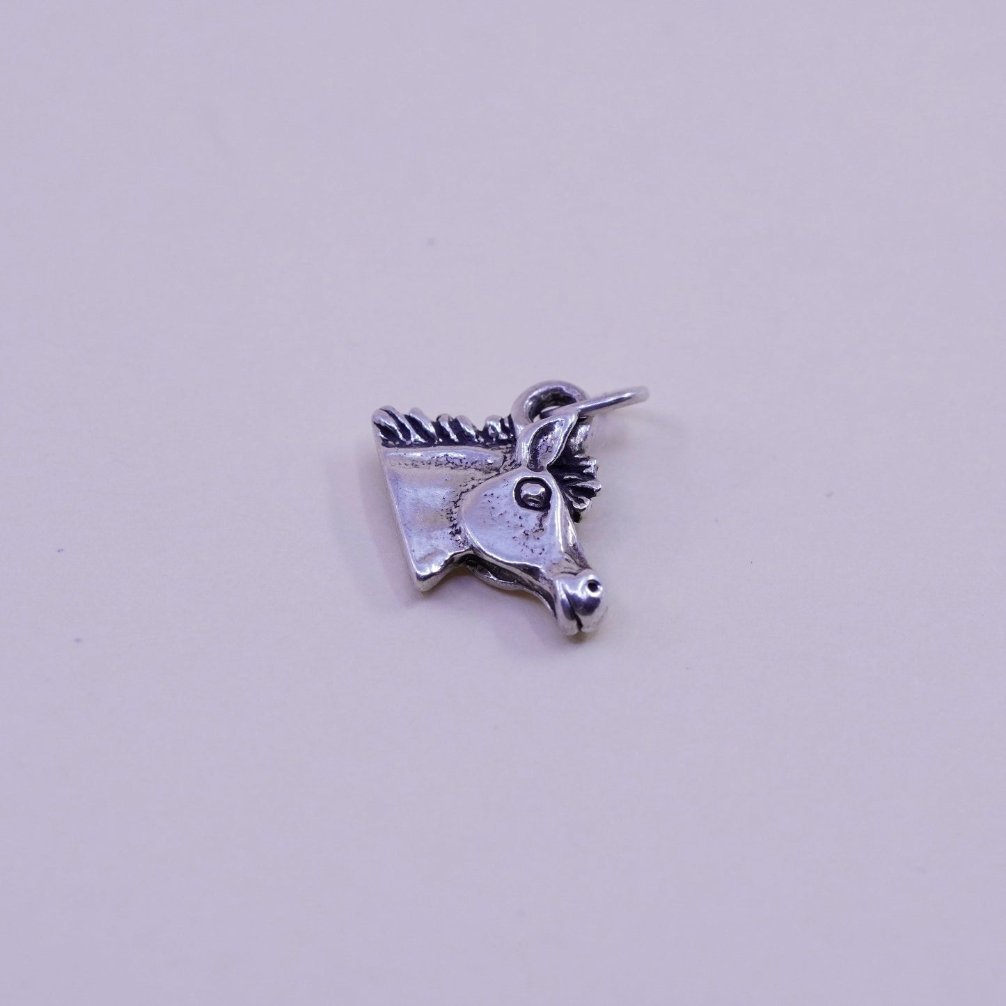 Handmade vintage Sterling silver pendant, 925 horse head charm