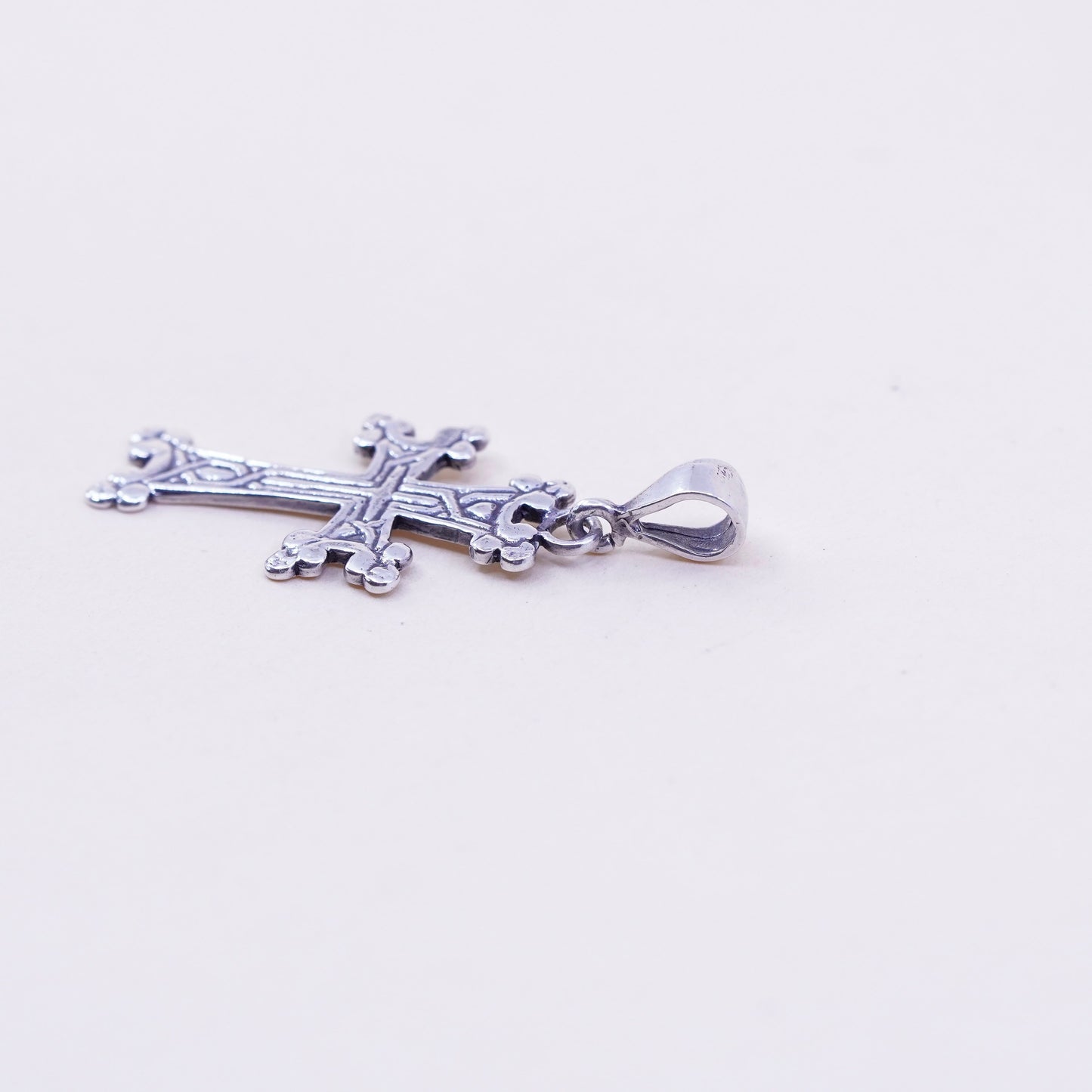 Vintage handmade Sterling silver pendant, 925 cross