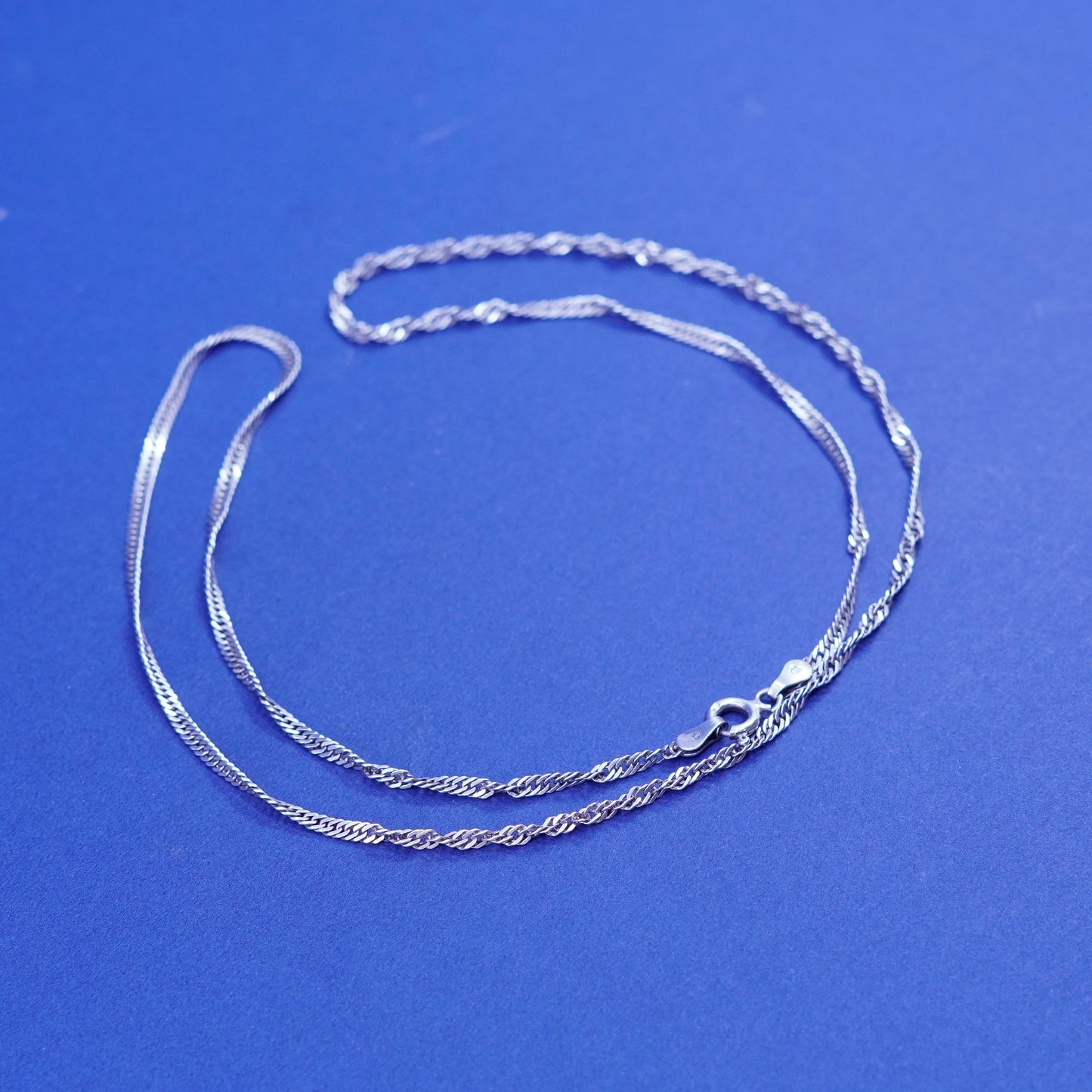 20”, 2mm, Sterling 925 silver handmade necklace, 925 twisted curb link chain