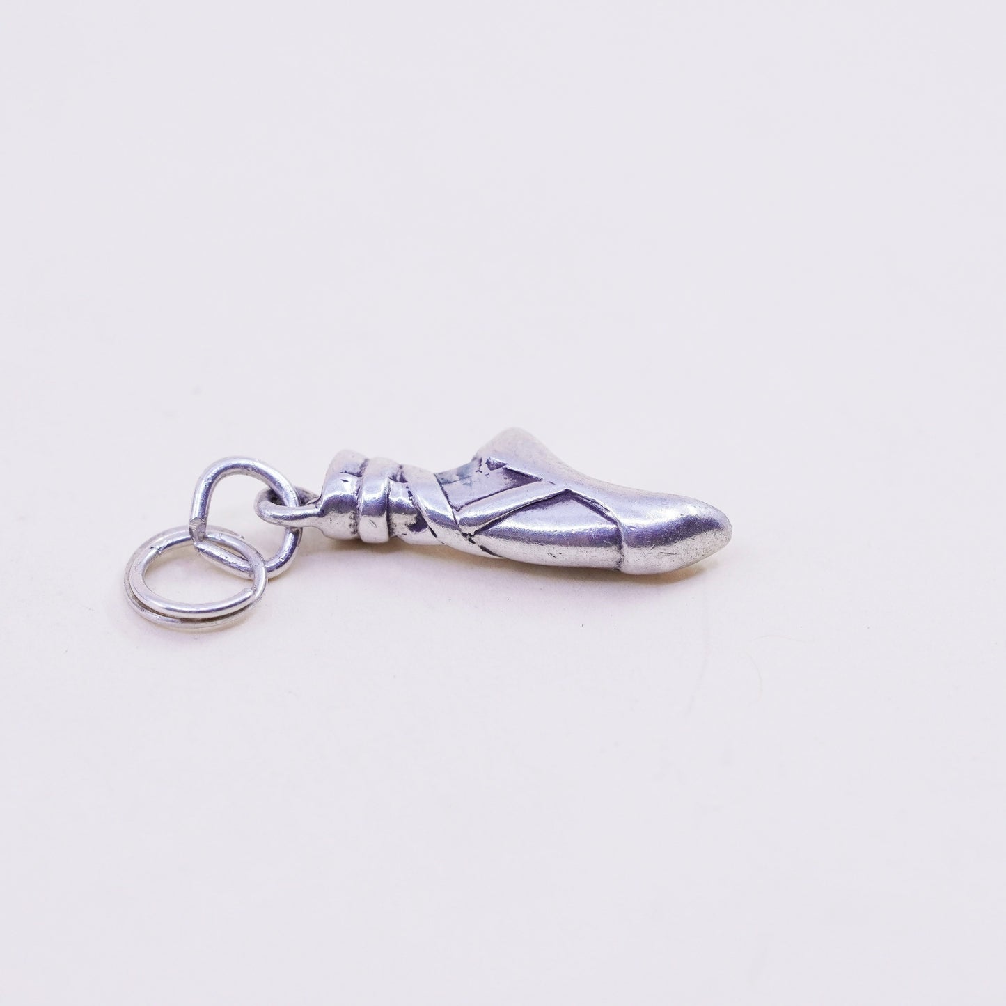 Vintage sterling silver handmade ballerina girl shoe foot charms, 925 pendant