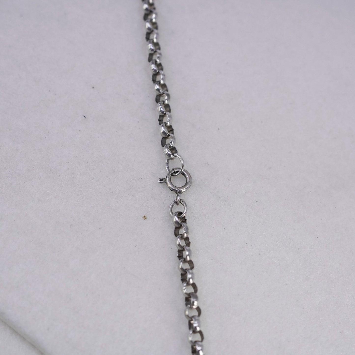 22” 5mm, vintage Italy Sterling 925 silver bold circle chain necklace