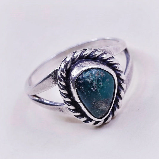 sz 4.5, Native American sterling silver ring, handmade 925 ring with turquoise