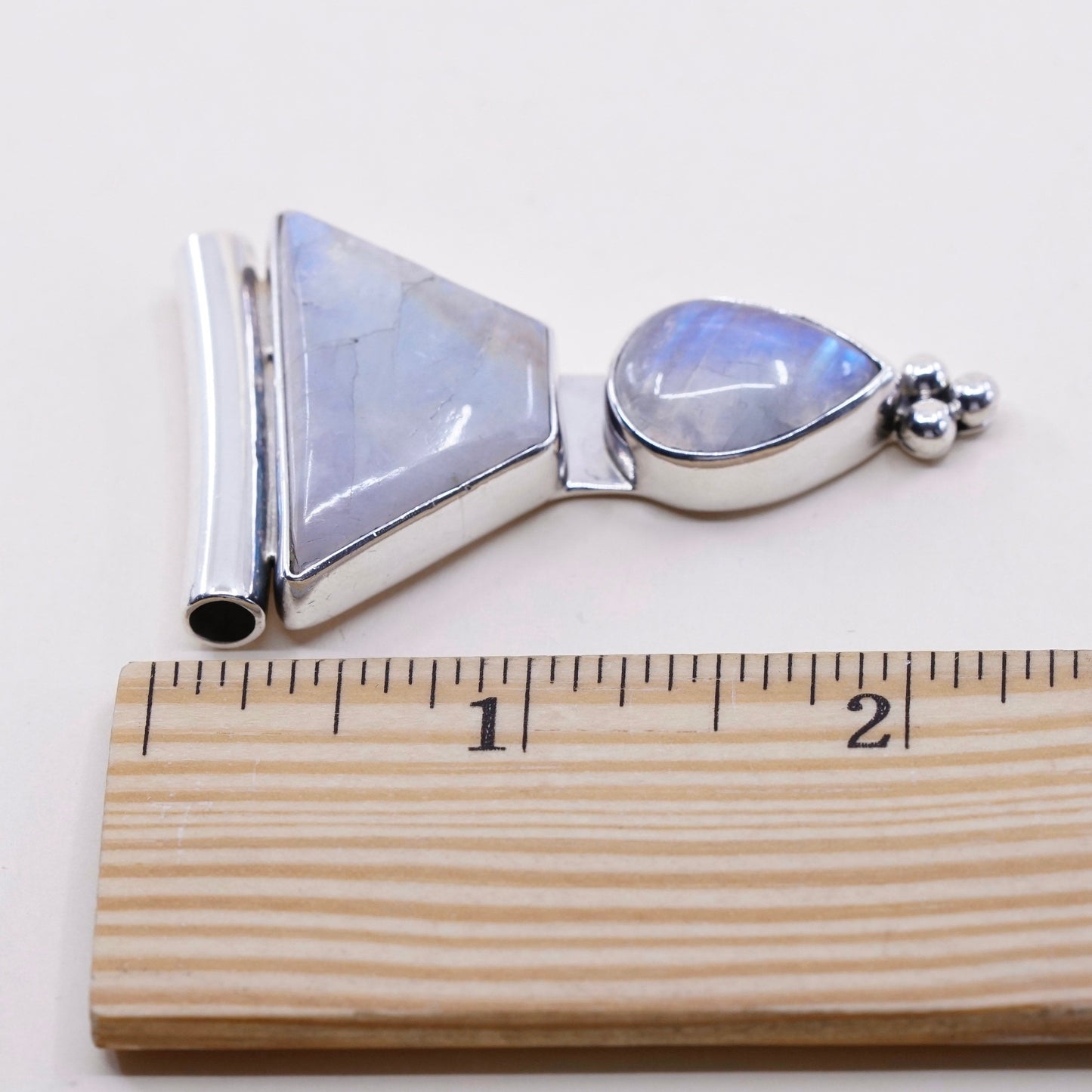 Vintage Mexico Sterling 925 silver handmade pendant with moonstone