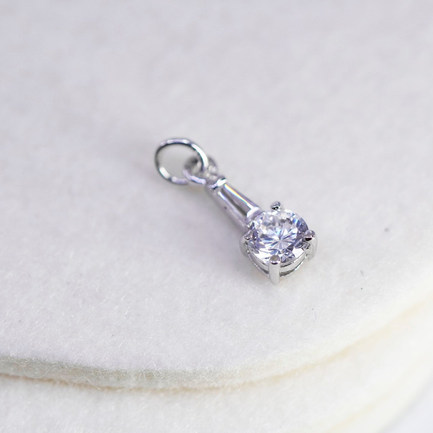 Vintage sterling 925 silver cz pendant charm