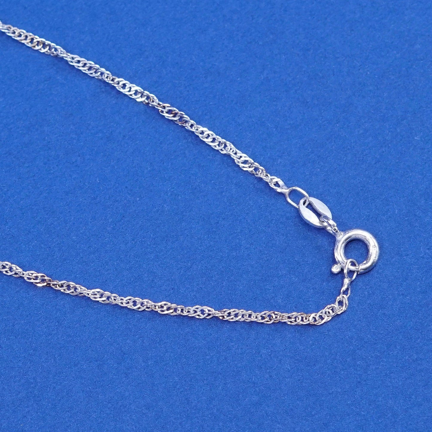 24”, 1.6mm, Sterling silver handmade necklace, 925 twisted curb link chain