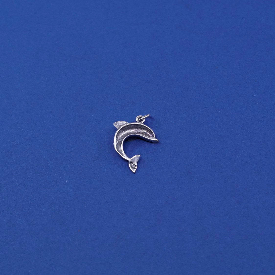 vtg Sterling silver handmade Dolphins pendant, 925 charm, stamped 925, ocean