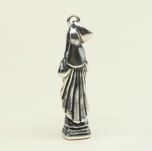 Vintage Sterling 925 Silver Handmade Pendant, Virgin Mary Shaped Pendant