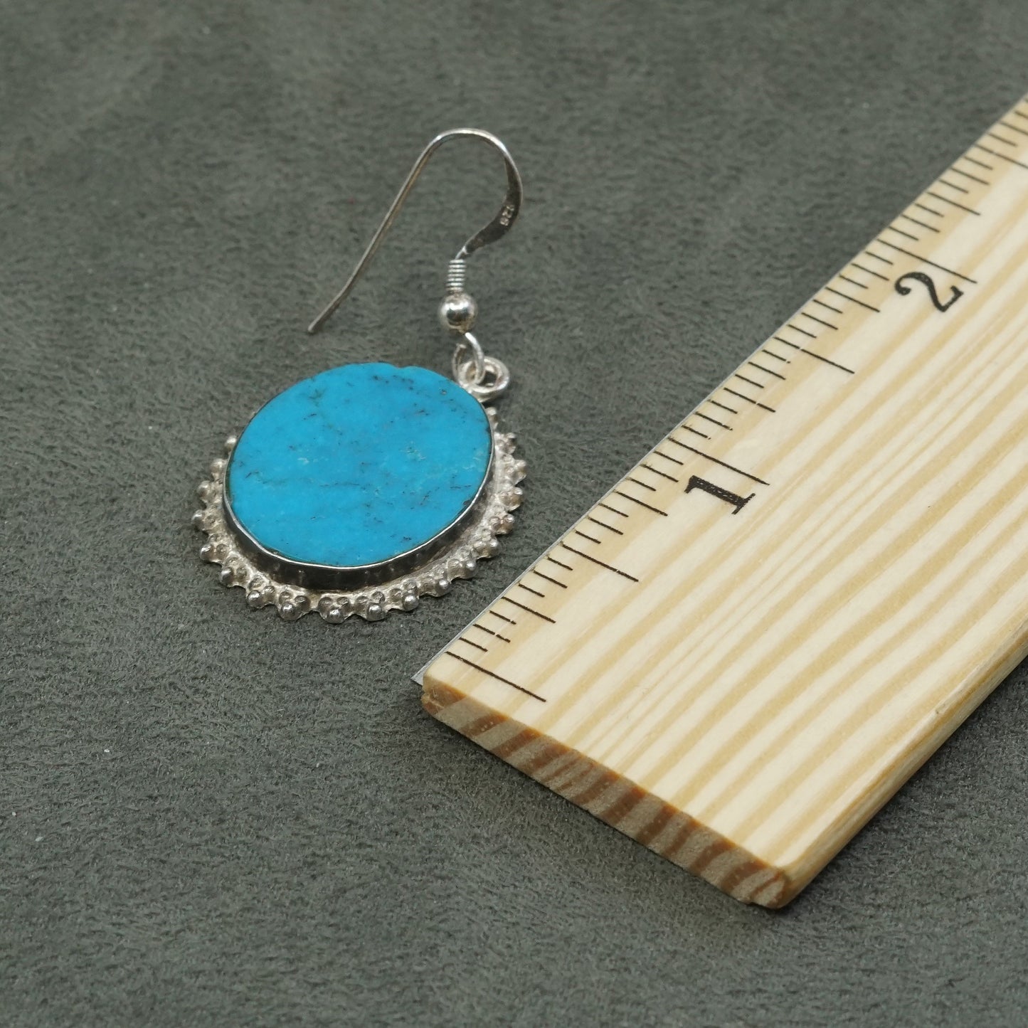 vtg Sterling silver handmade earrings, Mexico 925 w/ turquoise