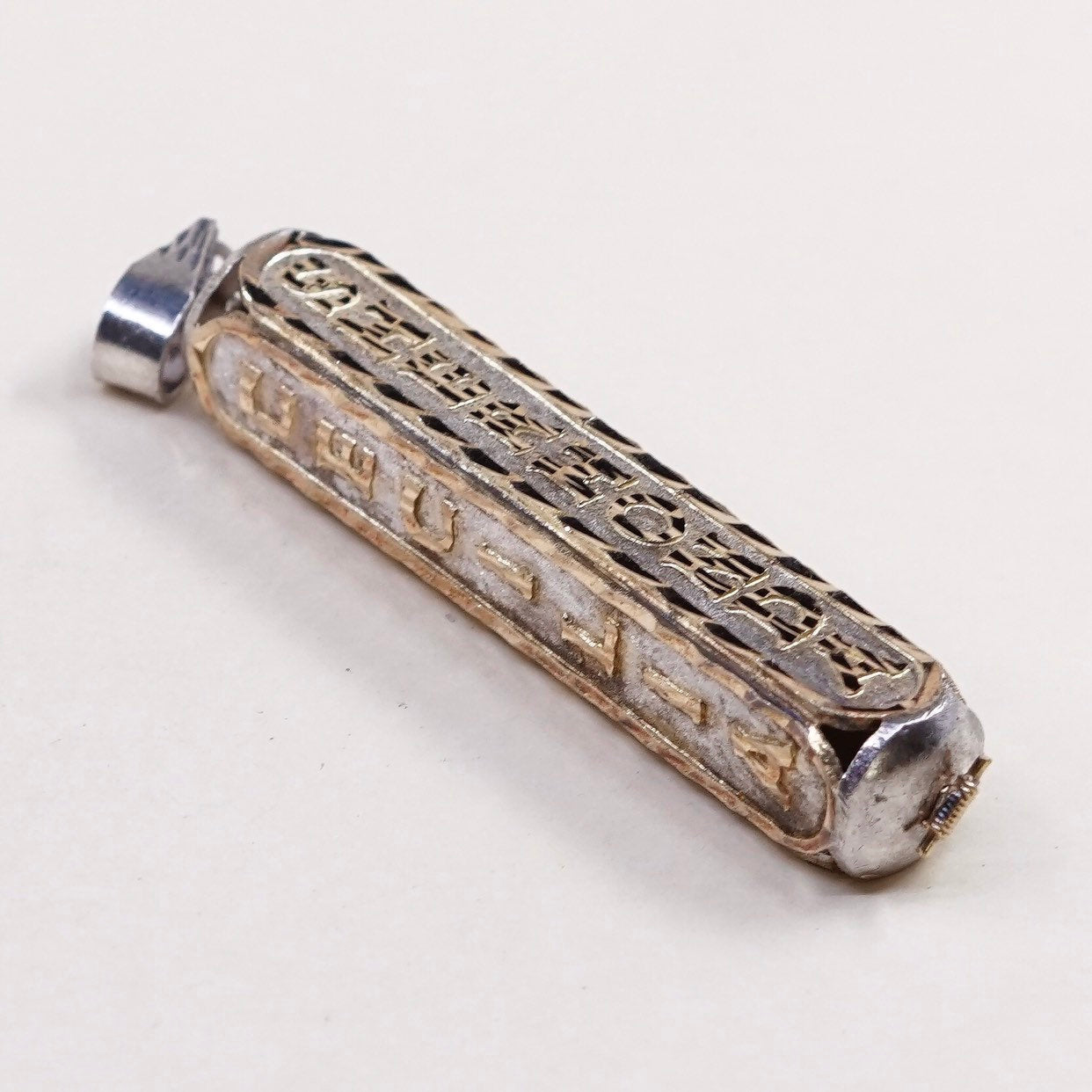 sterling silver w/ 14K handmade pendant, name family bar w/ “Cecilia sherhonda