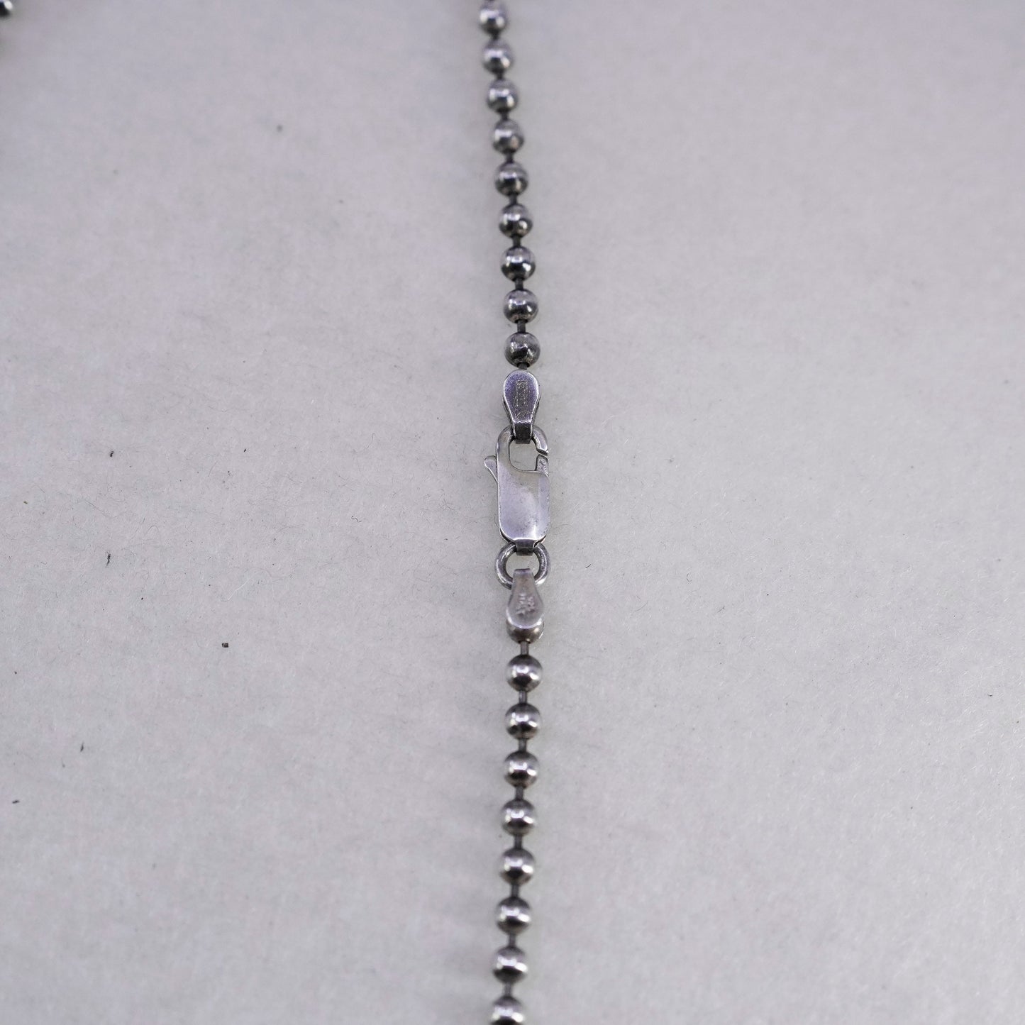 20” 2mm, vintage Italy Sterling 925 silver bead chain necklace