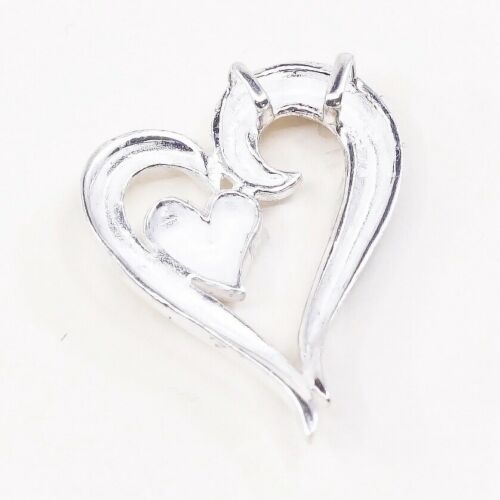 Veg sterling silver handmade pendant, Quote 925 heart charm W/ “Mom I Love You”