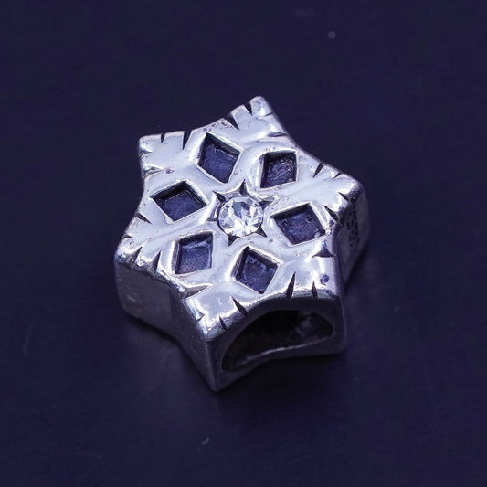 Antique Sterling silver charm, Thailand IBB 925 snowflake