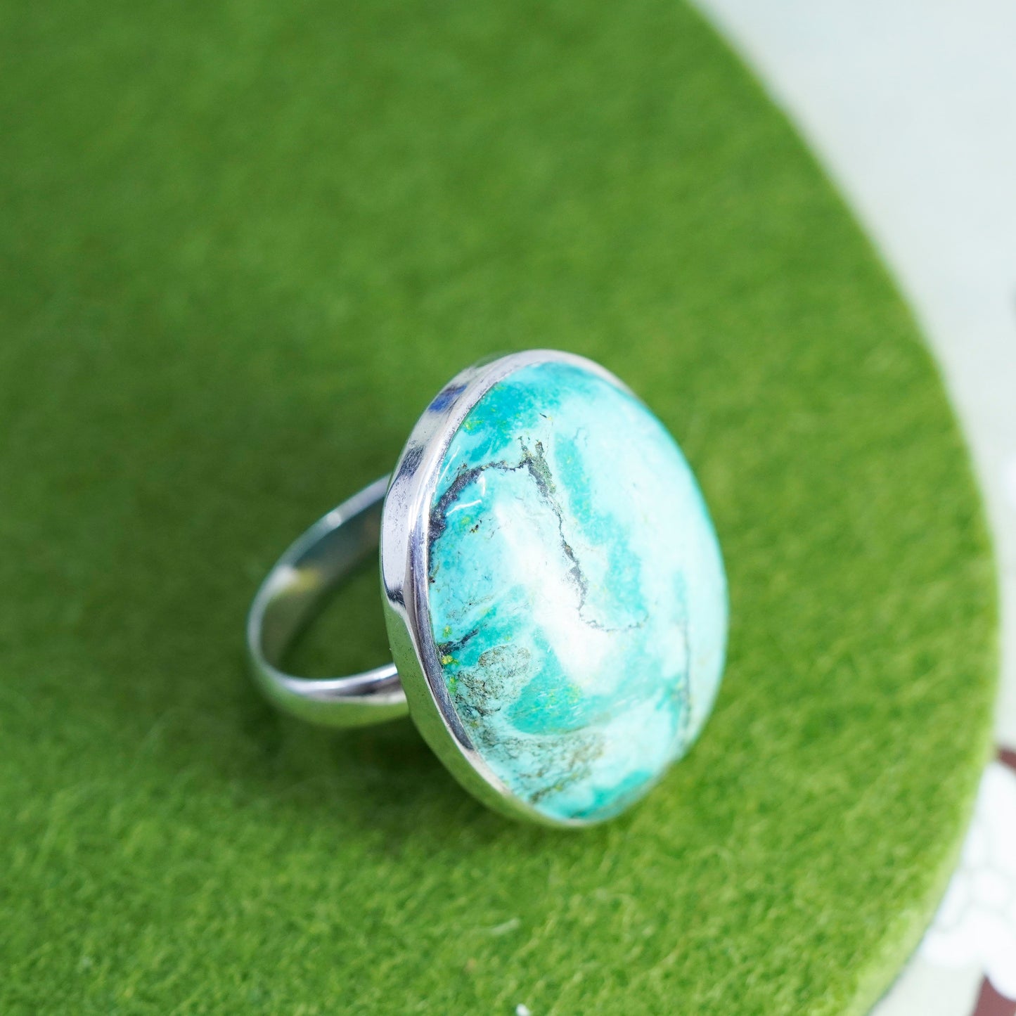 Size 8.5, Native American sterling silver 925 ring turquoise, southwestern