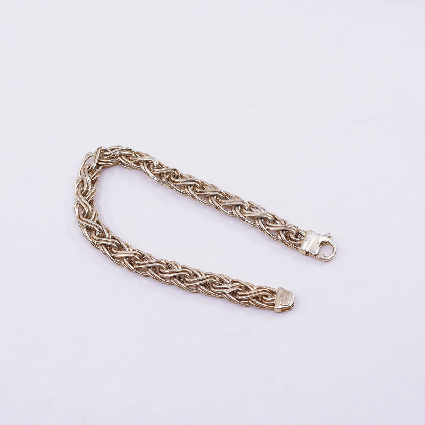 6.75”,, 5.8g, 14K yellow gold bracelet, Italian yellow gold woven braided chain