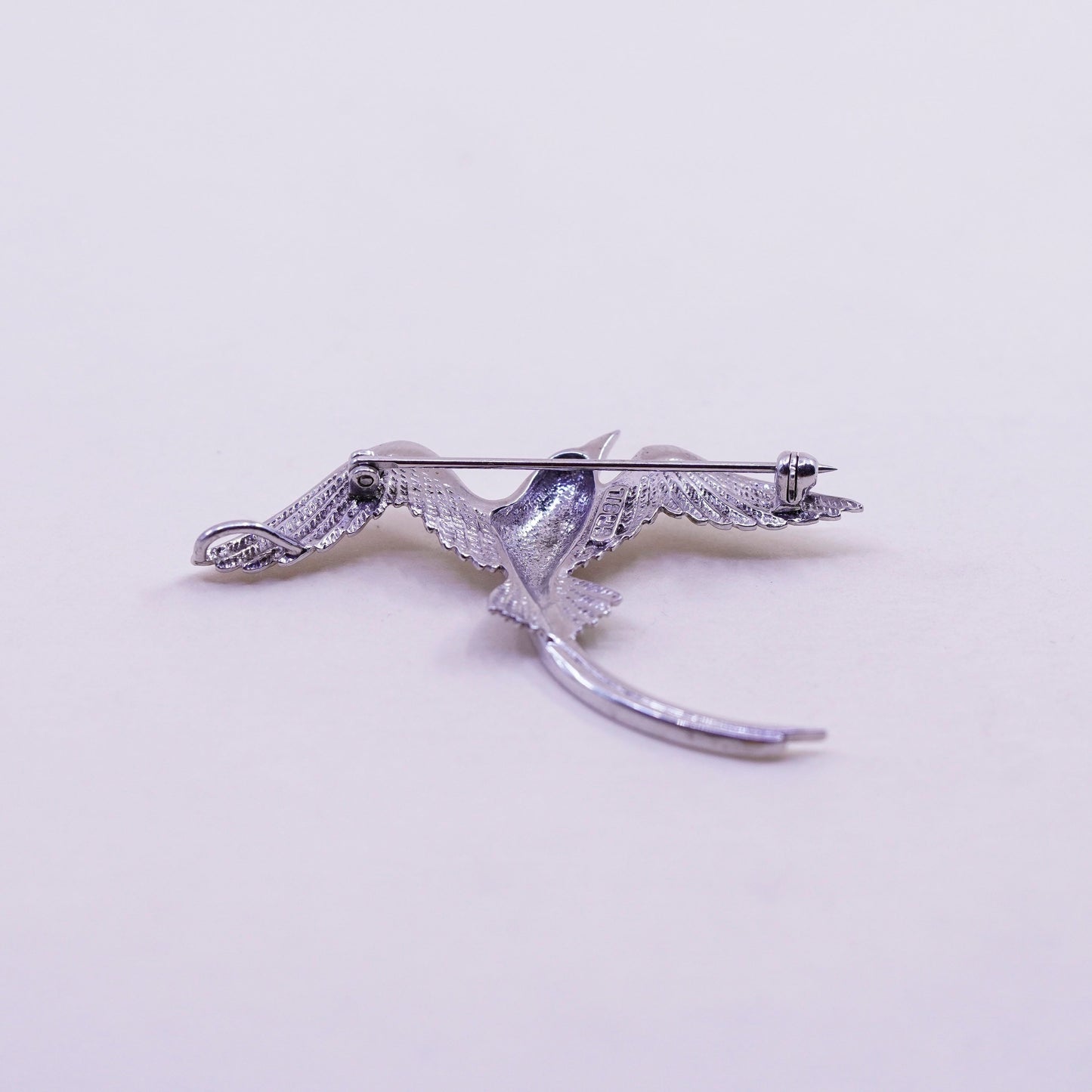 Vintage Mexico sterling silver handmade brooch, 925 bird pin